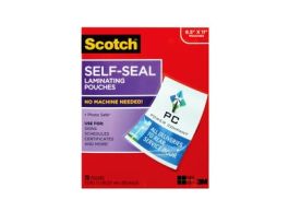 Scotch™ Self-Sealing Laminating Pouches LS854-25G-WM, 9.0 in x 11.5 in x .5 in Gloss Finish Letter Size