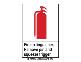 Fire Extinguisher Sign 5/Package, 0.006" D, , Polyester