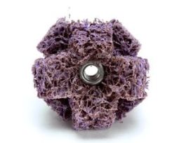 Scotch-Brite™ Cross Buff, 1 in x 3/8 in x 2 PLY x 8-32 High Strength A MED, 25/Carton, 100 ea/Case