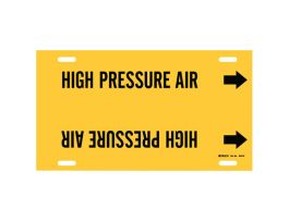 HIGH PRESSURE AIR Pipe Marker, 10" H x 32" W, Fits Pipes 10" Dia. Thru 15" Dia.