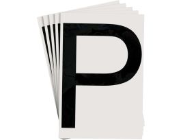 ToughStripe® Floor Marking Polyester 8 in Label Letter P Black 20/PK