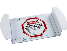 DANGER Confined Space Permit Required Unauthorized Entry Sign, 21" H x 30" W x 0.24" D, Black/Red on White
