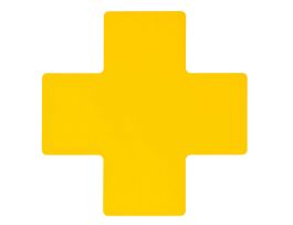 ToughStripe® Floor Marking Tape Cross-Shaped Center Marks -  Polyester, Solid Color, Yellow, 4" x 10"