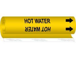 Hot Water Pipe Marker, 9" H x 8" W, Fits Pipes 1.5" Dia. Thru 2.375" Dia.