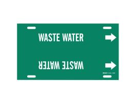 Waste Water Pipe Marker, 10" H x 32" W, Fits Pipes 10" Dia. Thru 15" Dia.