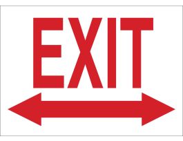 Exit Sign, 7" H x 10" W x 0.06" D, Polystyrene, Arrow Direction: Left/Right