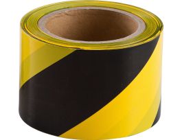 Standard Barricade Tape Roll -  Polyethylene, Diagonal Stripes, Black on Yellow, 3"  x 200'