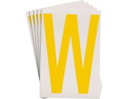ToughStripe® Floor Marking Polyester 8 in Label Letter W Yellow 20/PK