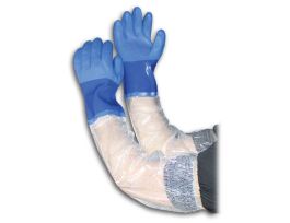 XtraTuff, Oil Resistant Supported PVC, Bl, Rough, Clr PVC Cuff, 25 In, XL