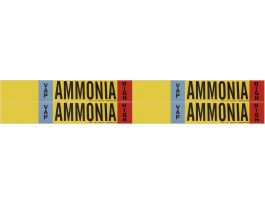 BLANK VAP AMMONIA HIGH Pipe Marker, 1.125" H x 7" W, Card of 4 Each, Fits Pipes 0.75" Dia. Thru 2.375" Dia.