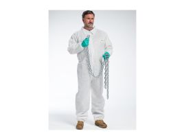 PosiWear M3 White Coverall, Zipper Front, Elastic Wrist/Ankle