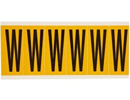 Outdoor Vinyl 3 in Black on Yellow Letters W Card of 6 Labels