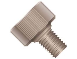 Super Flangeless Nut, Double Wing, Natural PEEK, 1/32" or 1/16" OD Tubing, 1/4-28 Flat Bottom; 1/EA