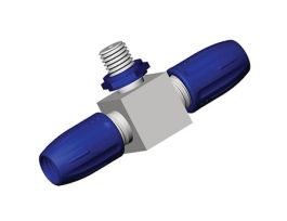 Cap System Adapter, Tee, 1/4"-28 UNF(M) branch port; 1/ea