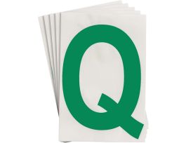 ToughStripe® Floor Marking Polyester 8 in Label Letter Q Green 20/PK