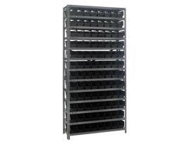 18INX36INX75IN 96 BLACK BINS 4IN BIN