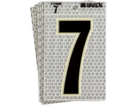 Glow in the Dark 3 in Black, Green Glow on Silver Number 7 10/PK