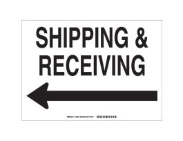 Shipping & Receiving Sign, 10" H x 14" W x 0.035" D, Aluminum, Arrow Direction: Left