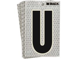 Glow in the Dark 3 in Black, Green Glow on Silver Letter U 10/PK