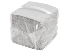 Oil-Only White Spill Pads, Heavy-Weight, 16" x 18", 100/Bag