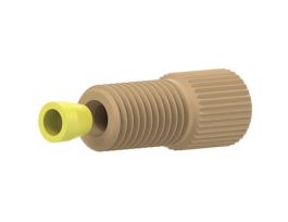 Flangeless Fitting, Standard Knurl, Natural PEEK, 1/8" OD Tubing, 5/16-24 Flat-Bottom; 10/PK