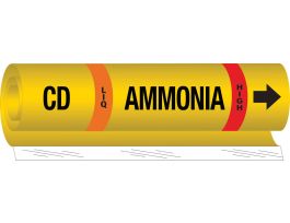 CD LIQ AMMONIA HIGH Pipe Marker, 26" H x 12" W, Fits Pipes 2.5" Dia. Thru 7.875" Dia.