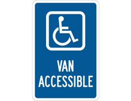 Van Accessible Sign, 18" H x 12" W x 0.006" D, Polyester