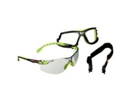 3M™ Solus™ 1000 Series S1207SGAF-TKT, Grn/Blk, Scotchgard™ Anti-Fog Coating, IO Gray AF-AS lens, TPE/Strap, 20 ea/Case