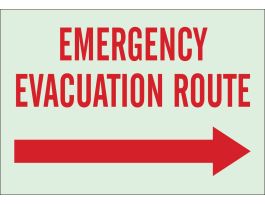 BradyGlo Emergency Evacuation Route Sign, Arrow Direction: Right