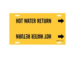 Hot Water Return Pipe Marker, 10" H x 32" W, Fits Pipes 10" Dia. Thru 15" Dia.