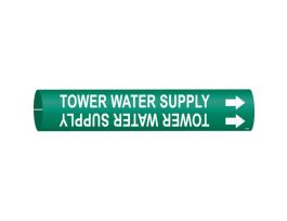 Tower Water Supply Pipe Marker, 0.8125" H x 0.8125" W, Fits Pipes 0.75" Dia. Thru 1.375" Dia.