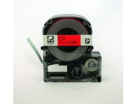 LABEL 12MM BLACK ON RED TAPE