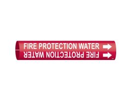 FIRE PROTECTION WATER Pipe Marker, Fits Pipes 1.5" Dia. Thru 2.375" Dia.