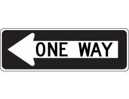 Traffic Sign, ONE WAY (ARROW LEFT), 12" x 36", Engineer-Grade Prismatic, EA