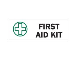 First Aid Kit Sign, 7" H x 10" W x 0.06" D, Polystyrene