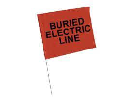 Marking Flags, Steel;Plastic, Black on Red, 4" x 5"