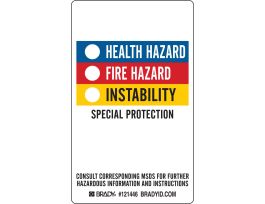 Blank NFPA Labels, 5" H x 3" W x 0.004" D, Vinyl