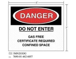 3M™ Diamond Grade™ Safety Sign 3MN203DG, "DANGER…SPACE", 6 in x 5 in, 10/Package