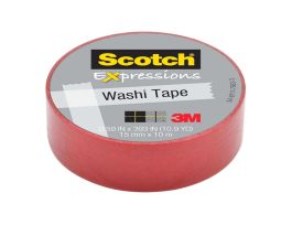 Scotch® Expressions Tape C314-RED, .59 in x 393 in (15 mm x 10 m) Red