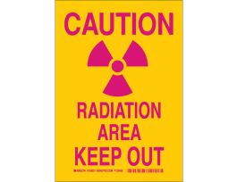 CAUTION Radiation Area Keep Out Sign, 10" H x 7" W x 0.06" D, Polystyrene