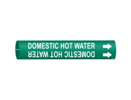 Domestic Hot Water Pipe Marker, Fits Pipes 2.5" Dia. Thru 3.875" Dia.