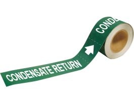 Condensate Return Pipe Marker, 2" H x 12" W, Roll of 25 Each, Fits Pipes 2.5" Dia. Thru 6" Dia.