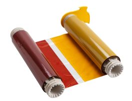 BBP85 Series R10000 Printer Ribbon, Roll of 200', Black/Blue/Red/Yellow, 8.8" W