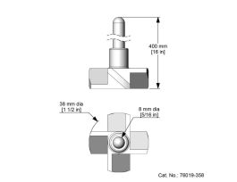 PTFE IMPELLER 4 BLADE PITCHED 40MM 400MM