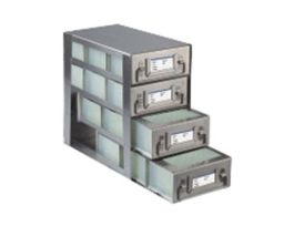 Upright Freezer Drawer Rack for 96 Deep-Well Plates or 1 3/4" Max H Boxes, 3 x 4 Array