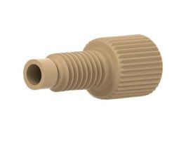 Super Flangeless Fitting, One Piece, Natural PEEK, 1/8" OD Tubing, M6 Flat Bottom; 1/EA