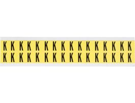 Repositionable Vinyl 0.625 in Black on Yellow, Letters K Card of 32 Labels