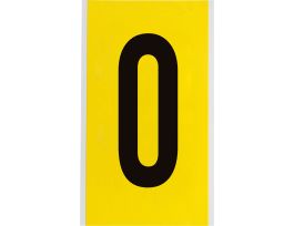 Repositionable Vinyl 6 in Black on Yellow, Numbers 0 Card
