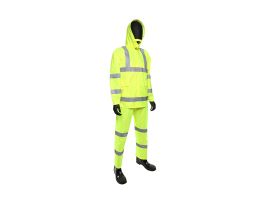 West Chester, 3pc. Hi-Vis Yellow Poly Oxford/PU Rainsuit, Class 3 , 4X