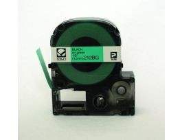 LABEL 12MM BLACK ON GREEN TAPE